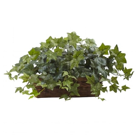 Nearly Natural Puff Ivy With Ledge Basket 6819